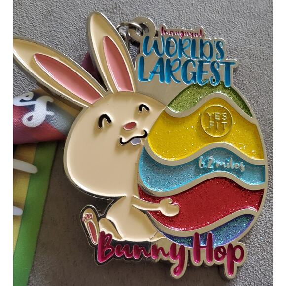 Yes.Fit - World's Largest Bunny Hop 6.2 Miles Medal - Add to Your Collection - Picture 1 of 2